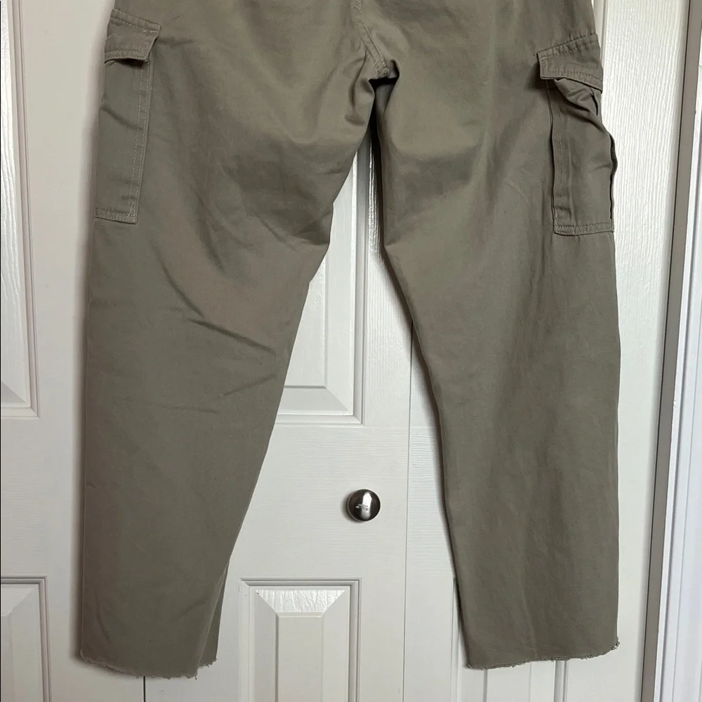 Olive Cargo Pants High Rise Baggy Cargo Straight Leg Pant - Picture 6 of 6